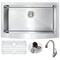 Anzzi Elysian Farmhouse 36" Kitchen Sink with Accent Faucet, Brushed Nickel KAZ3620-031B - alternate 1